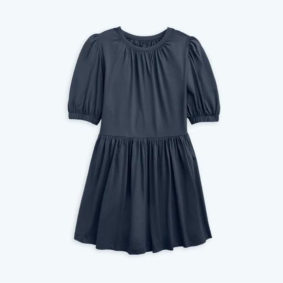 Summersalt The Luxe Pima Puff Sleeve Mini Dress Midnight Blue Size Large - Picture 7 of 7